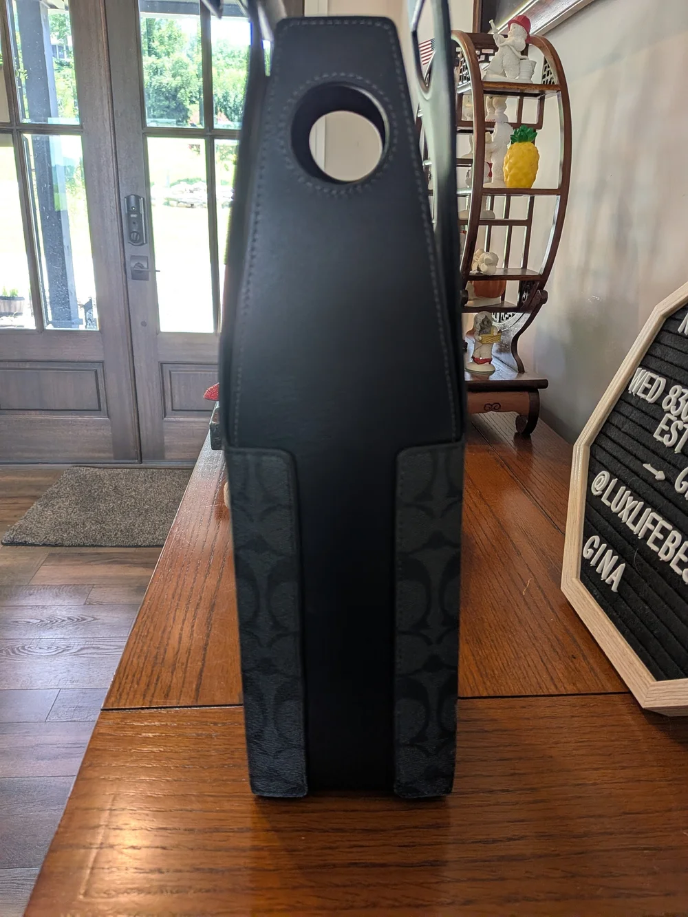Coach Black/Grey Signature Canvas Wine Carrier